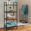 Metal and MDF Towel Rack and Organizer Shelf for Bathroom